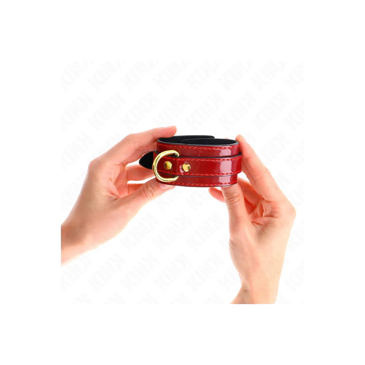 Joanna angel Handgelenkmanschetten Rot Verstellbar mit Goldkette 16,5-26 cm X 4 cm von Kink Wrist Restraint | Fesselliebe.de