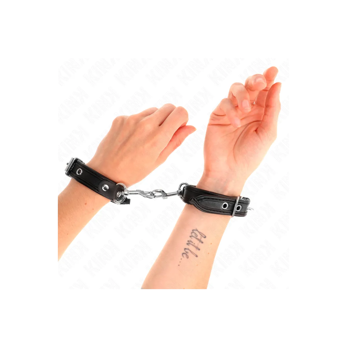 Mini-Armbänder Schwarz mit Nieten Verstellbar 16-22 cm X 2 cm von Kink Wrist Restraint | Fesselliebe.de