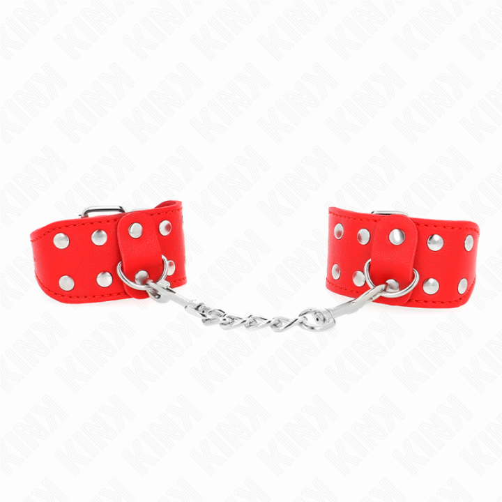Armbänder mit Doppelter Reihe Verstellbarer Nieten Rot von Kink Wrist Restraint | Fesselliebe.de
