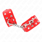 Armbänder mit Doppelter Reihe Verstellbarer Nieten Rot von Kink Wrist Restraint | Fesselliebe.de