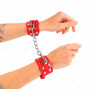 Armbänder mit Doppelter Reihe Verstellbarer Nieten Rot von Kink Wrist Restraint