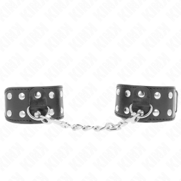 Armbänder mit Doppelter Reihe Verstellbarer Nieten Schwarz von Kink Wrist Restraint | Fesselliebe.de