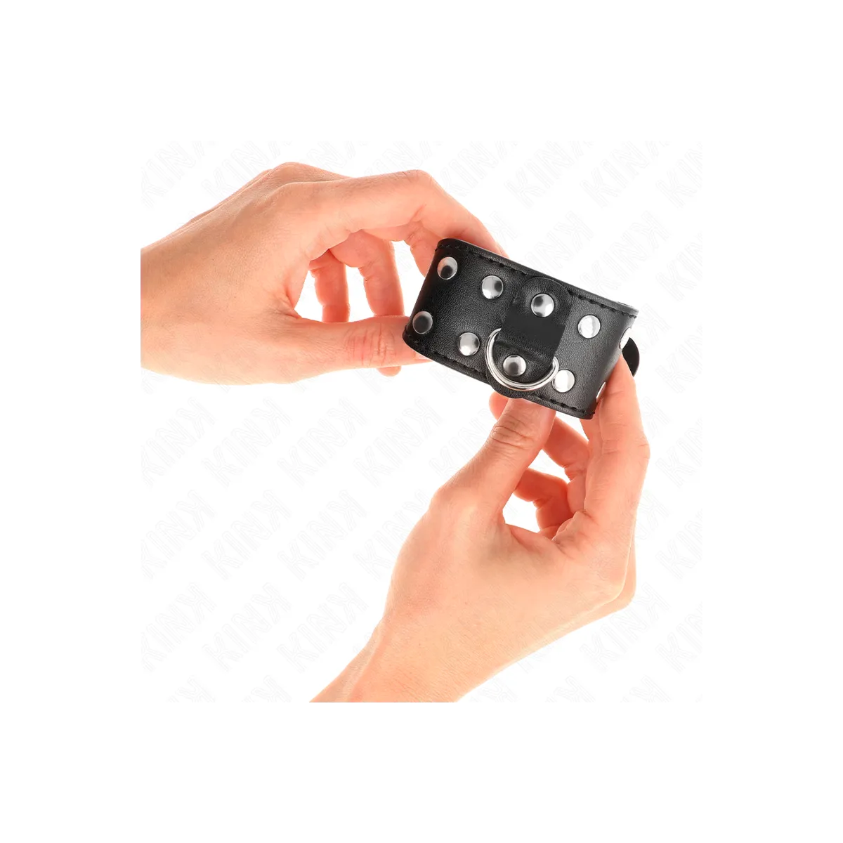 Armbänder mit Doppelter Reihe Verstellbarer Nieten Schwarz von Kink Wrist Restraint | Fesselliebe.de