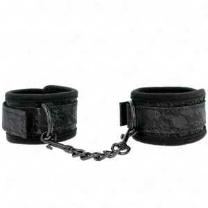 Dark Lace Cuffs Neoprene Handgelenk Manschetten Verstellbar Schwarz 20-29 cm X 5 cm von Kink Wrist Restraint | Fesselliebe.de
