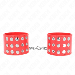 Handgelenkfesseln mit Druckverschluss Rot Verstellbar 19-24 cm X 5,5 cm von Kink Wrist Restraint | Fesselliebe.de