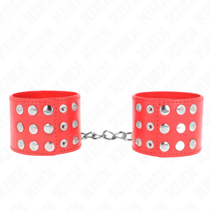 Handgelenkfesseln mit Druckverschluss Rot Verstellbar 19-24 cm X 5,5 cm von Kink Wrist Restraint | Fesselliebe.de