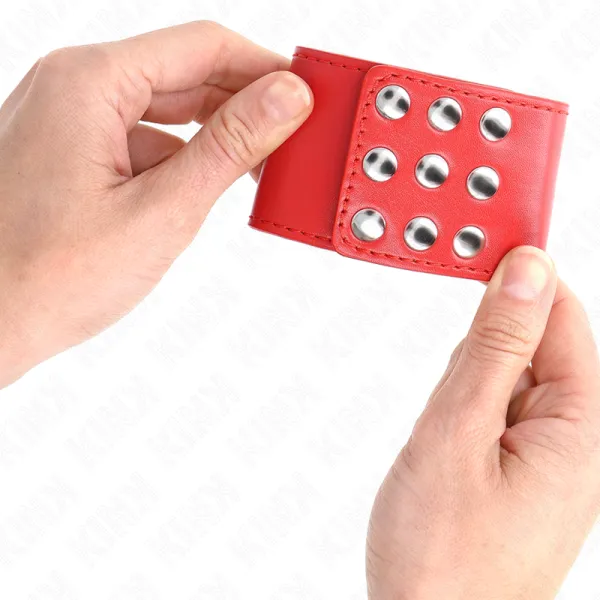 Handgelenkfesseln mit Druckverschluss Rot Verstellbar 19-24 cm X 5,5 cm von Kink Wrist Restraint | Fesselliebe.de