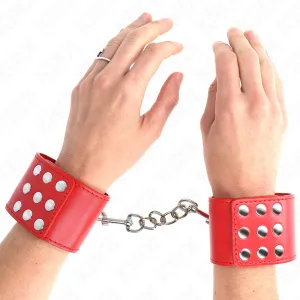 Handgelenkfesseln mit Druckverschluss Rot Verstellbar 19-24 cm X 5,5 cm von Kink Wrist Restraint