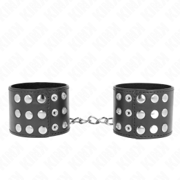 Handgelenkfesseln mit Druckverschluss Schwarz Verstellbar 19-24 cm X 5,5 cm von Kink Wrist Restraint | Fesselliebe.de