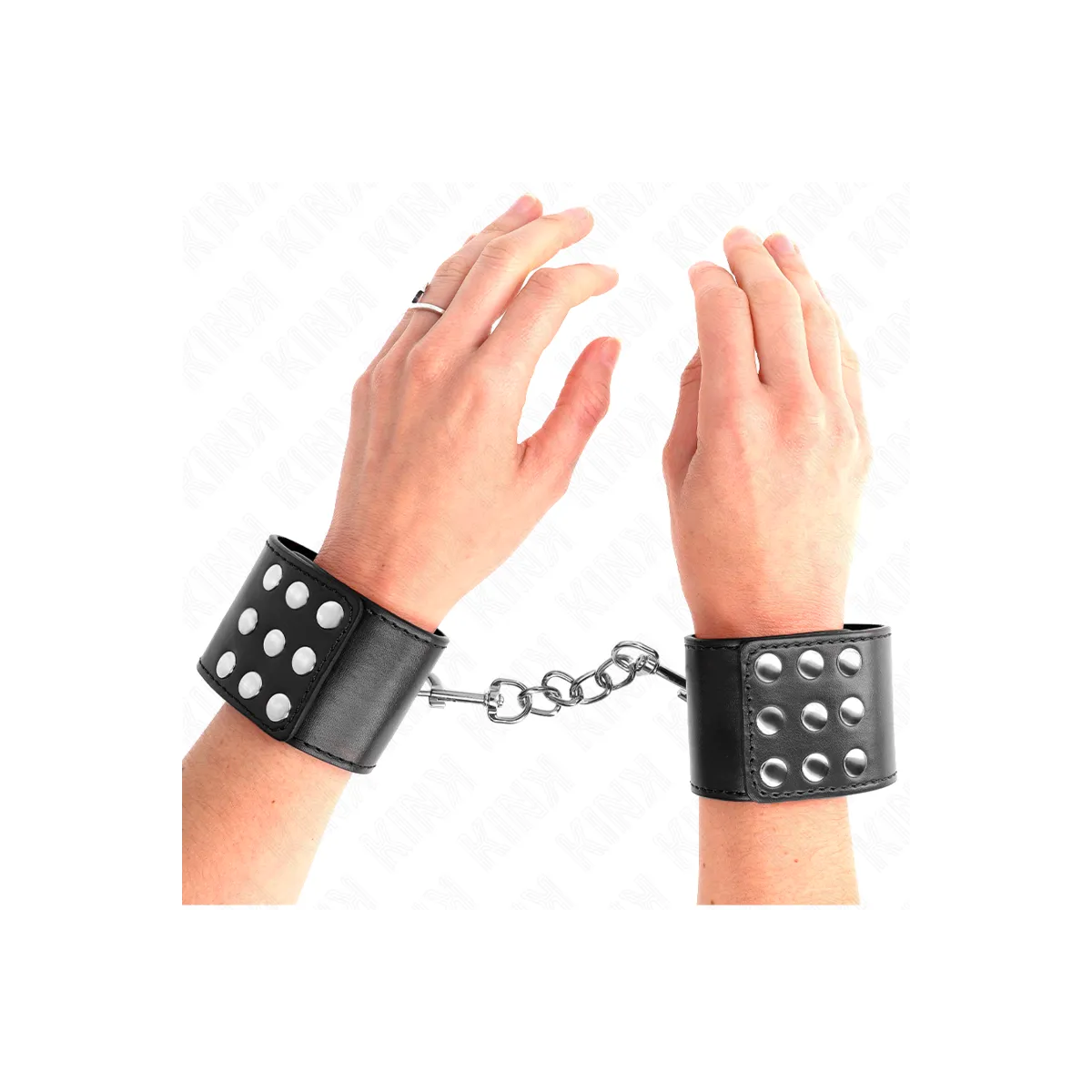 Handgelenkfesseln mit Druckverschluss Schwarz Verstellbar 19-24 cm X 5,5 cm von Kink Wrist Restraint | Fesselliebe.de