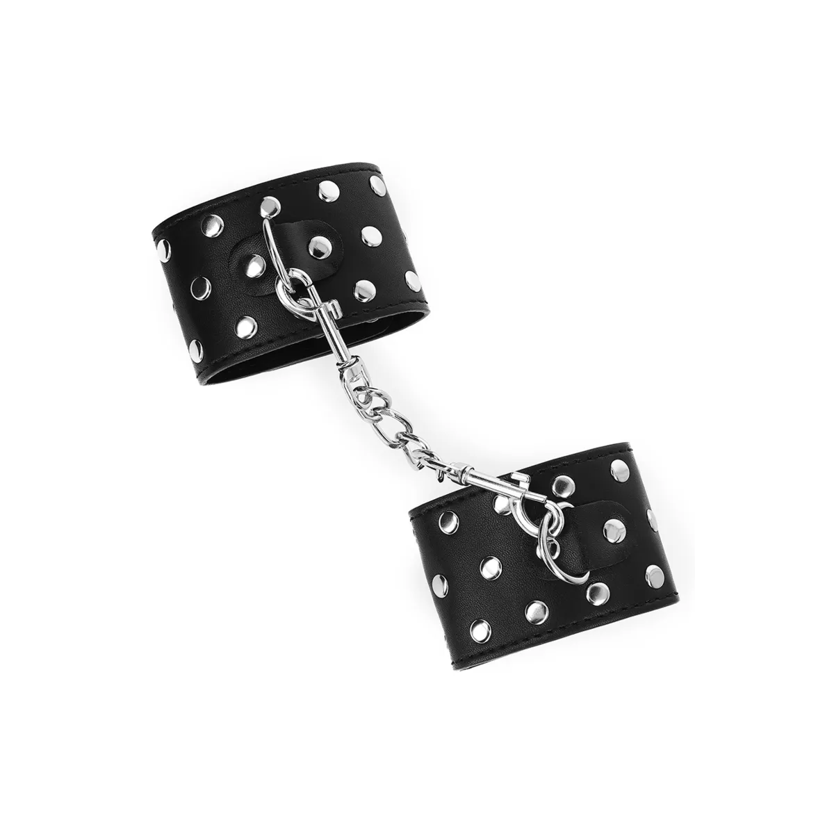 Handgelenkfesseln mit Druckverschluss Voller Nieten Schwarz Verstellbar 19-24 cm X 5,5 cm von Kink Wrist Restraint | Fesselliebe.de