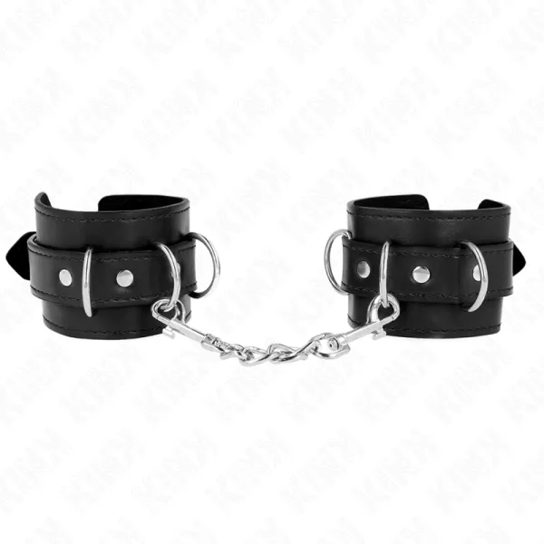 3 D-Ring Handgelenkfesseln Verstellbar Schwarz 17,5-25 cm X 6 cm von Kink Wrist Restraint | Fesselliebe.de