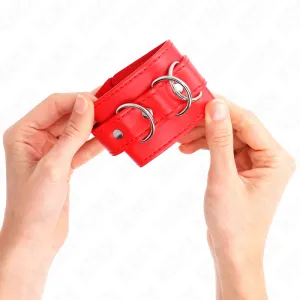 3 D-Ring Handgelenkfesseln Verstellbar Rot 17,5-25 cm X 6 cm von Kink Wrist Restraint