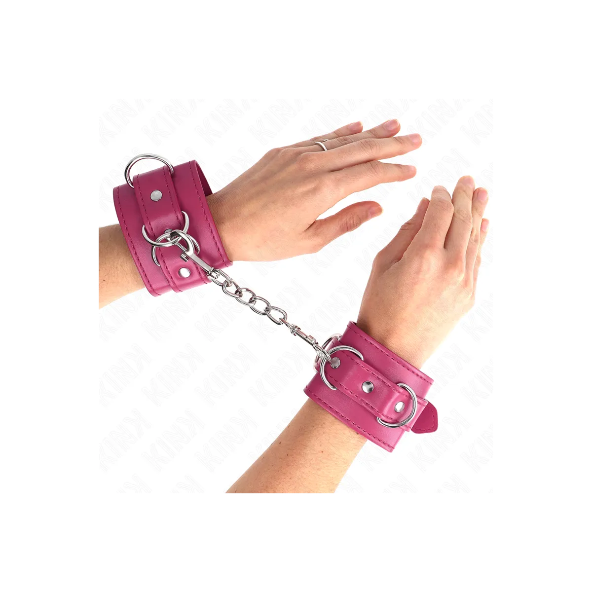 3 D-Ring Handgelenkfesseln Verstellbar Rosa 17,5-25 cm X 6 cm von Kink Wrist Restraint | Fesselliebe.de