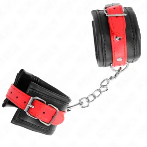 Handgelenkfesseln Schwarz mit Rotem Gürtel Verstellbar 17-28 cm X 6 cm von Kink Wrist Restraint