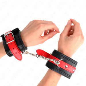 Handgelenkfesseln Schwarz mit Rotem Gürtel Verstellbar 17-28 cm X 6 cm von Kink Wrist Restraint