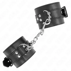 Handgelenkfesseln Schwarz mit Schwarzem Gürtel Verstellbar 17-28 cm X 6 cm von Kink Wrist Restraint