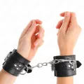 Handgelenkfesseln Schwarz mit Schwarzem Gürtel Verstellbar 17-28 cm X 6 cm von Kink Wrist Restraint