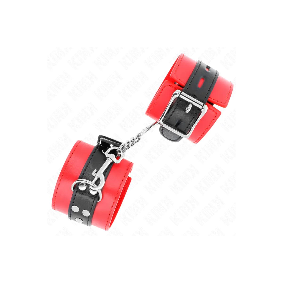 Handgelenkfesseln Rot mit Schwarzem Gürtel Verstellbar 17-28 cm X 6 cm von Kink Wrist Restraint | Fesselliebe.de