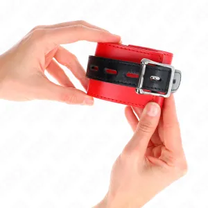 Handgelenkfesseln Rot mit Schwarzem Gürtel Verstellbar 17-28 cm X 6 cm von Kink Wrist Restraint
