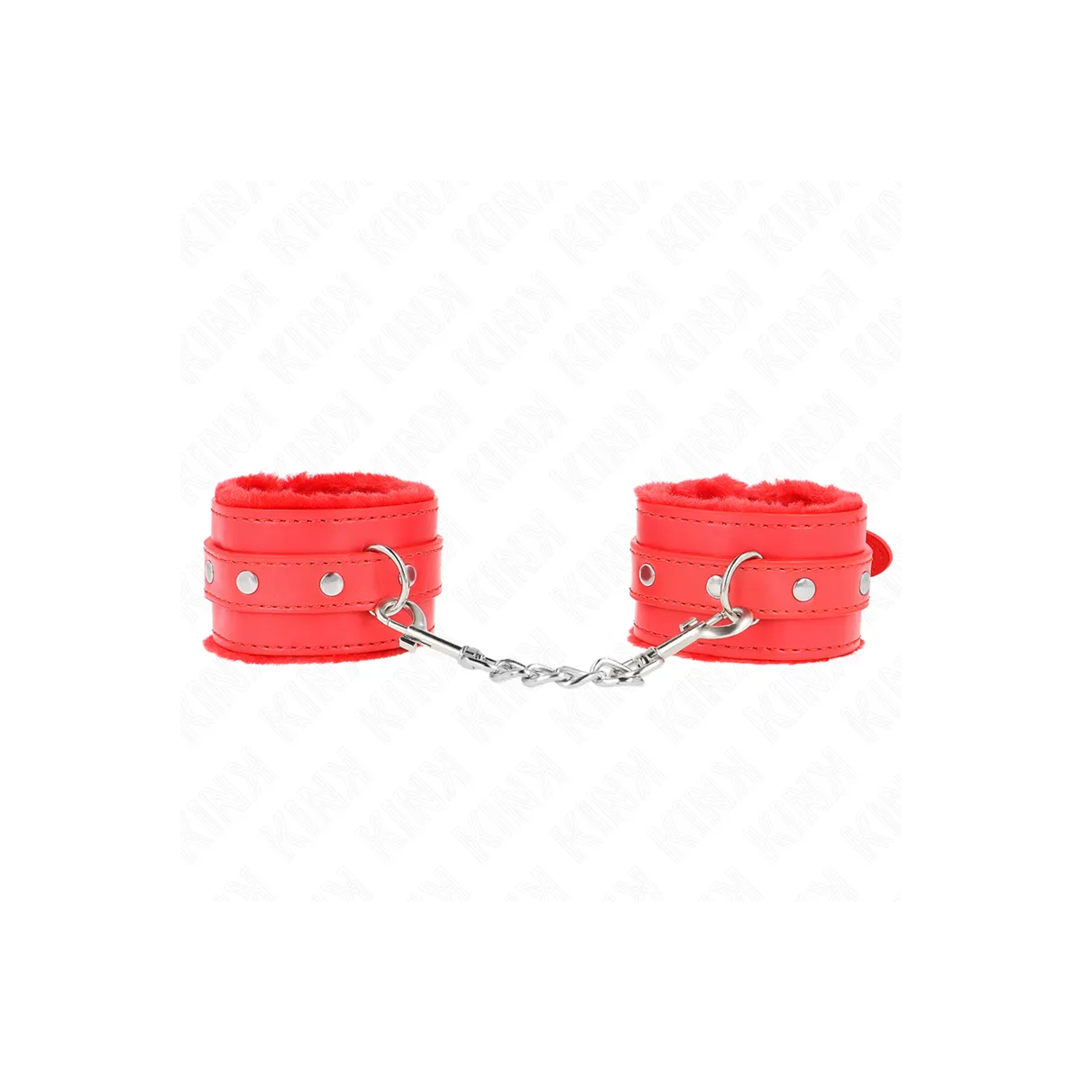 Premium gefütterte Handgelenkfesseln Rot mit Rotem Gürtel Verstellbar 17-29 cm X 6 cm von Kink Wrist Restraint | Fesselliebe.de