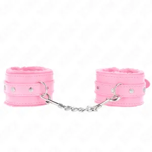 Premium gefütterte Handgelenkfesseln Rosa mit Rosa Gürtel Verstellbar 17-29 cm X 6 cm von Kink Wrist Restraint | Fesselliebe.de