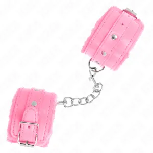 Premium gefütterte Handgelenkfesseln Rosa mit Rosa Gürtel Verstellbar 17-29 cm X 6 cm von Kink Wrist Restraint