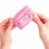 Premium gefütterte Handgelenkfesseln Rosa mit Rosa Gürtel Verstellbar 17-29 cm X 6 cm von Kink Wrist Restraint | Fesselliebe.de