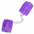 Premium gefütterte Handgelenkfesseln Lila mit Lila Gürtel Verstellbar 17-29 cm X 6 cm von Kink Wrist Restraint
