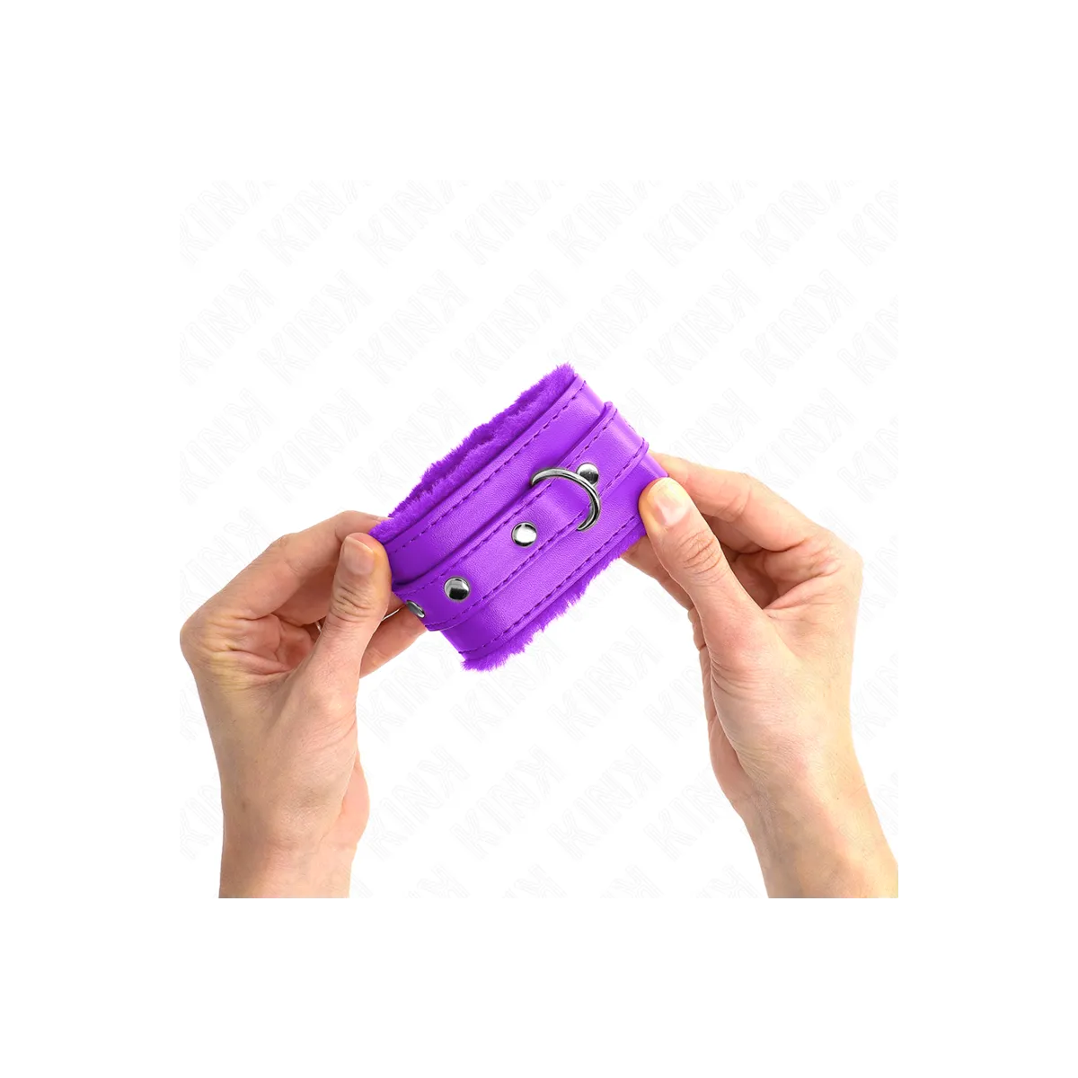 Premium gefütterte Handgelenkfesseln Lila mit Lila Gürtel Verstellbar 17-29 cm X 6 cm von Kink Wrist Restraint | Fesselliebe.de
