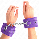 Premium gefütterte Handgelenkfesseln Lila mit Lila Gürtel Verstellbar 17-29 cm X 6 cm von Kink Wrist Restraint | Fesselliebe.de