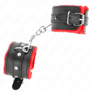 Premium Handgelenkfesseln Rot mit Schwarzem Gürtel Verstellbar 17-29 cm X 6 cm von Kink Wrist Restraint