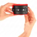 Premium Handgelenkfesseln Rot mit Schwarzem Gürtel Verstellbar 17-29 cm X 6 cm von Kink Wrist Restraint