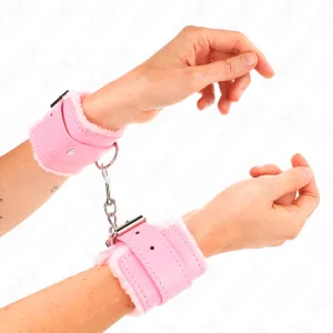 Handgelenkfesseln Rosa mit Rosa Gürtel Verstellbar 17-29 cm X 6 cm von Kink Wrist Restraint