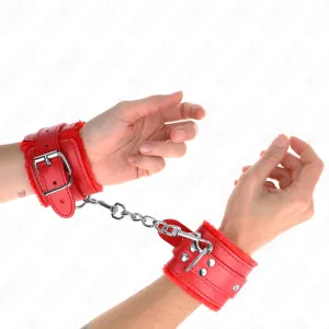 Handgelenkfesseln Rot mit Rotem Gürtel Verstellbar 17-29 cm X 6 cm von Kink Wrist Restraint