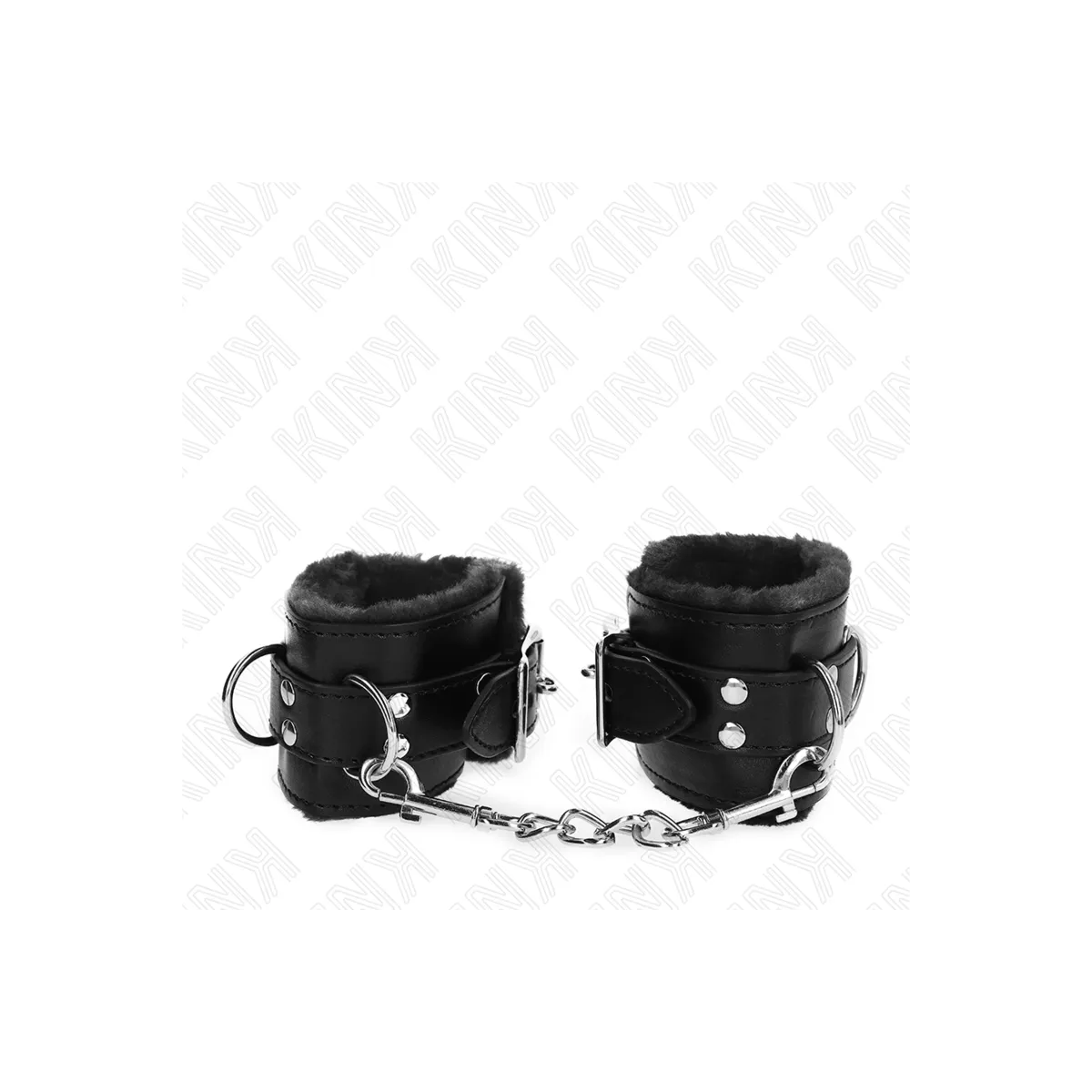 Handgelenkfesseln Schwarz mit Schwarzem Gürtel Verstellbar 17-29 cm X 6 cm von Kink Wrist Restraint | Fesselliebe.de