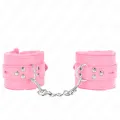 Handgelenkfesseln mit Quadratischen Löchern, Rosa und Rosa Gürtel, 17-29 cm X 6 cm von Kink Wrist Restraint