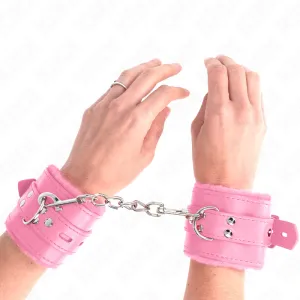 Handgelenkfesseln mit Quadratischen Löchern, Rosa und Rosa Gürtel, 17-29 cm X 6 cm von Kink Wrist Restraint