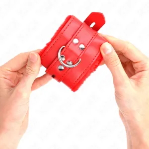 Handgelenkfesseln mit Quadratischen Löchern, Rot und Roter Gürtel, 17-29 cm X 6 cm von Kink Wrist Restraint