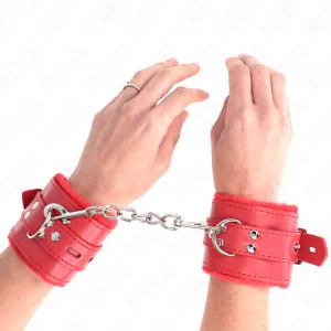 Handgelenkfesseln mit Quadratischen Löchern, Rot und Roter Gürtel, 17-29 cm X 6 cm von Kink Wrist Restraint