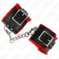 Fesseln mit Quadratischen Löchern, Roter und Schwarzer Gürtel, Verstellbar 17-29 cm X 6 cm von Kink Wrist Restraint
