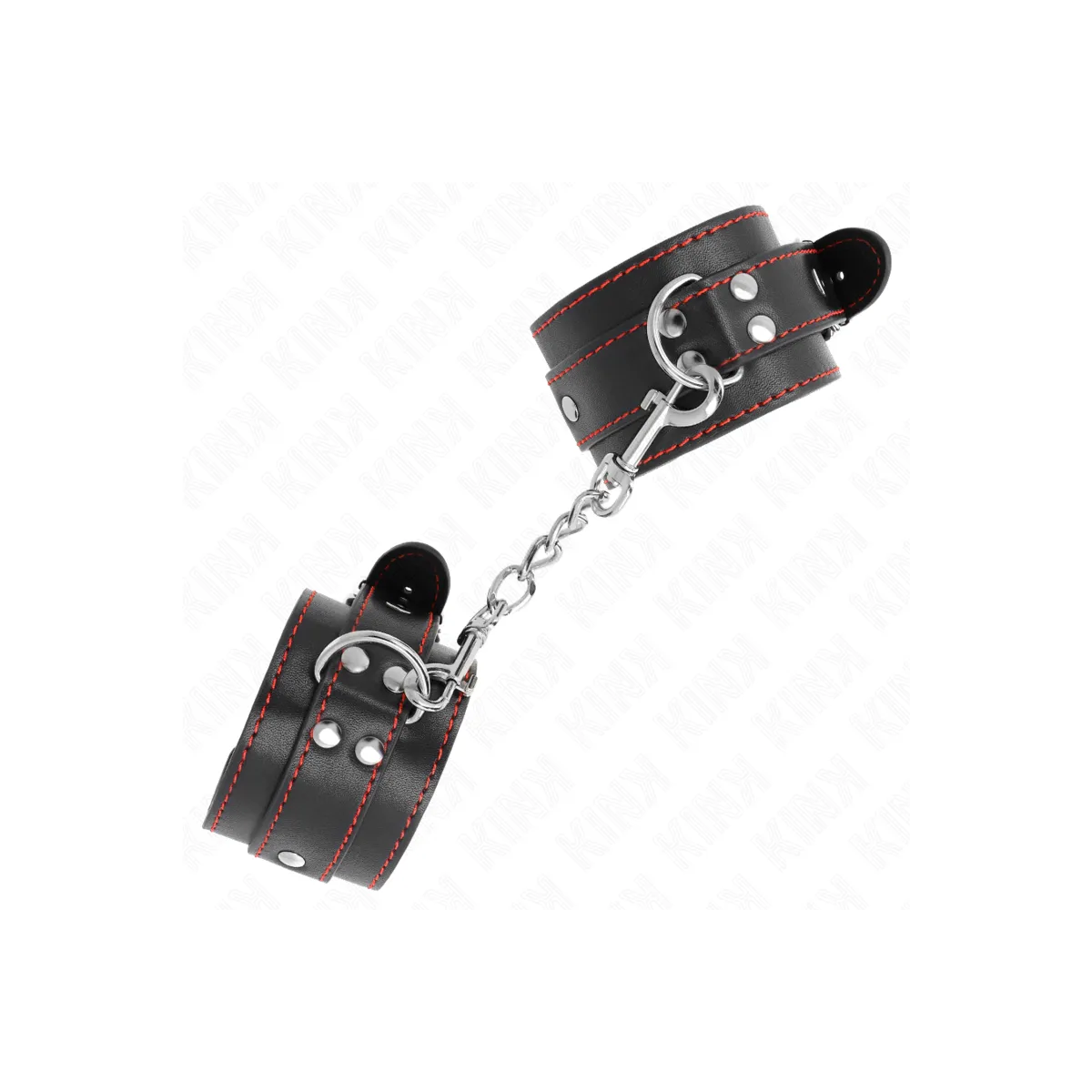 Handgelenkfesseln Schwarz mit Rotem Futter Verstellbar 20-28 cm X 5,5 cm von Kink Wrist Restraint | Fesselliebe.de