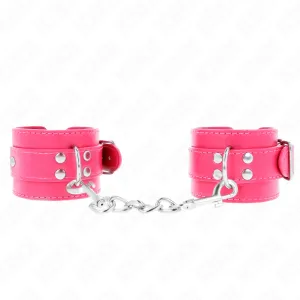 Handgelenkfesseln Raspberry Rose mit Raspberry Rose Futter Verstellbar 20-28 cm X 5,5 cm von Kink Wrist Restraint | Fesselliebe.de