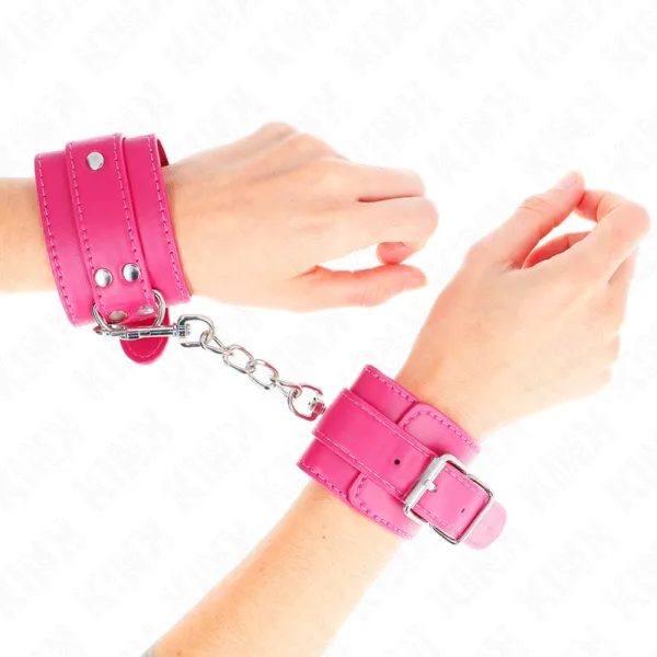 Handgelenkfesseln Raspberry Rose mit Raspberry Rose Futter Verstellbar 20-28 cm X 5,5 cm von Kink Wrist Restraint | Fesselliebe.de