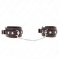 Kleine Handgelenksfesseln Schwarz mit Rotem Futter Verstellbar 14-24 cm X 3,5 cm von Kink Wrist Restraint