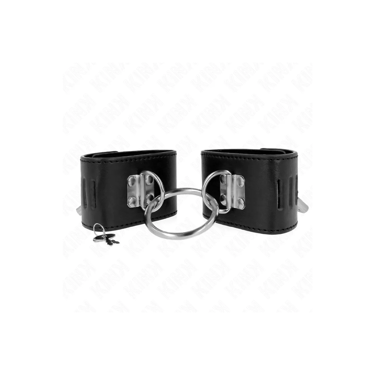 Feste Handgelenkfesseln mit Ring und Verschluss Schwarz Verstellbar 16-23 cm X 5,5 cm von Kink Wrist Restraint | Fesselliebe.de