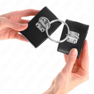 Feste Handgelenkfesseln mit Ring und Verschluss Schwarz Verstellbar 16-23 cm X 5,5 cm von Kink Wrist Restraint