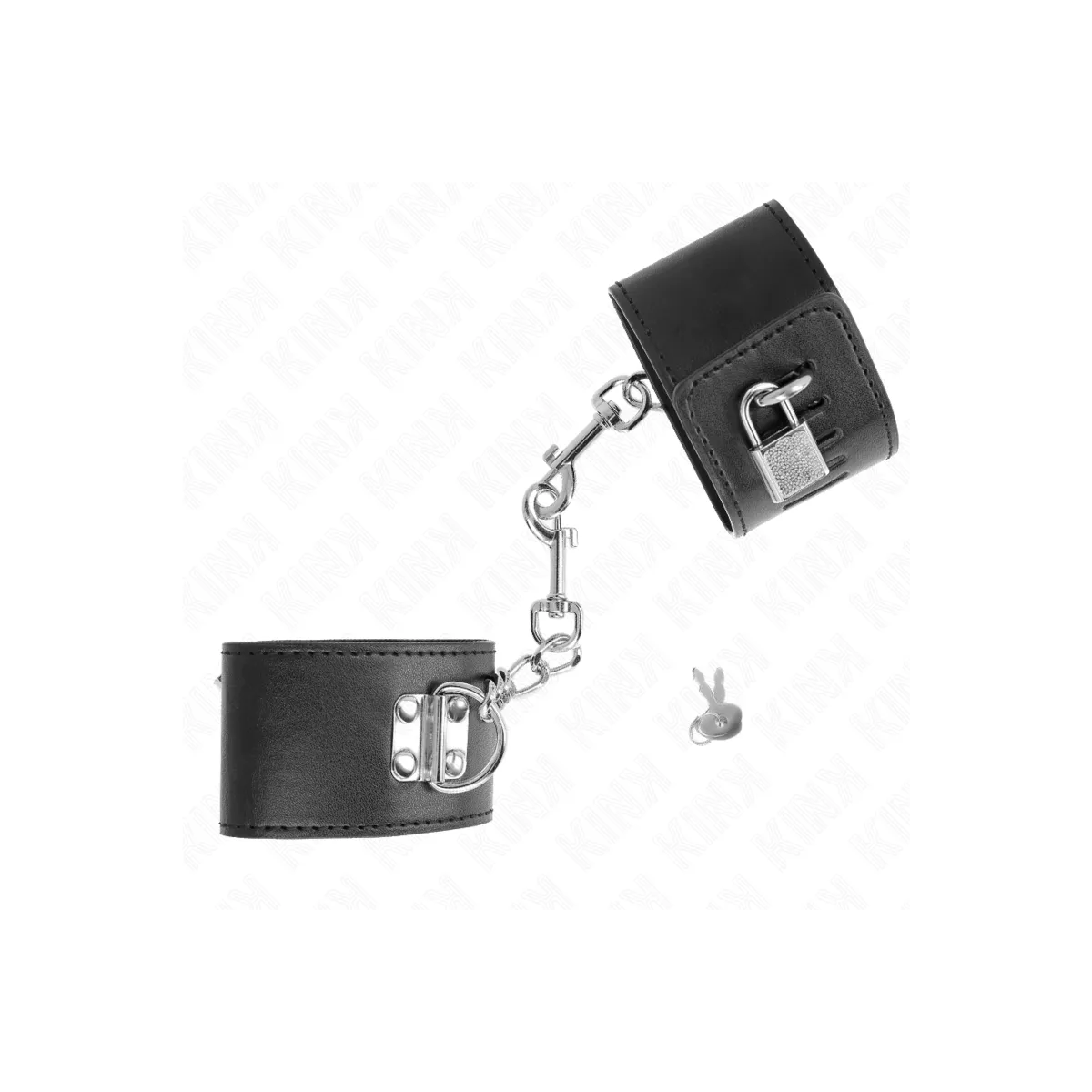 Handgelenkfesseln mit Vorhängeschloss Verschluss Schwarz Verstellbar 16-23 cm X 5,5 cm von Kink Wrist Restraint | Fesselliebe.de