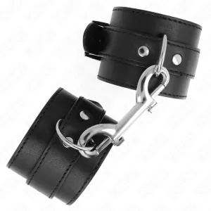 Handgelenkfesseln - Einzelne Nietenreihe und Schnalle Schwarz Verstellbar 17-28 cm X 5 cm von Kink Wrist Restraint