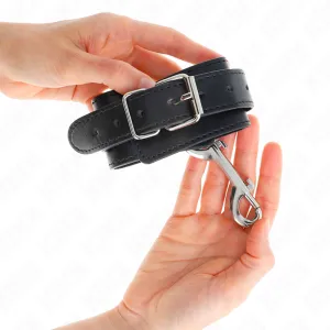 Handgelenkfesseln - Einzelne Nietenreihe und Schnalle Schwarz Verstellbar 17-28 cm X 5 cm von Kink Wrist Restraint